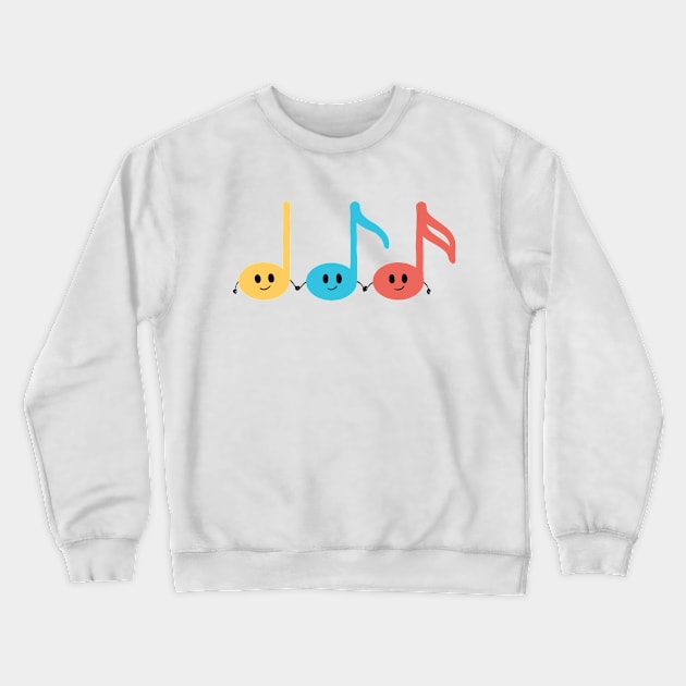 Dramabite Color harmony music notes cute kids Crewneck Sweatshirt by dramabite